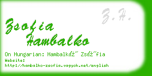 zsofia hambalko business card